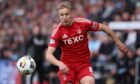 Aberdeen's Topi Keskinen during the William Hill Premiership match between St Mirren and Aberdeen at the SMiSA Stadium, on May 3, 2025, in Paisley, Scotland. Image: SNS.