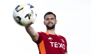 Aberdeen keeper Dimitar Mitov at Cormack Park ahead of the Premiership match against Celtic.