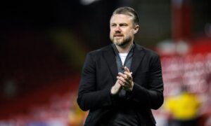 Aberdeen manager Jimmy Thelin was left with much to ponder following the 5-1 defeat by Celtic. Image: SNS