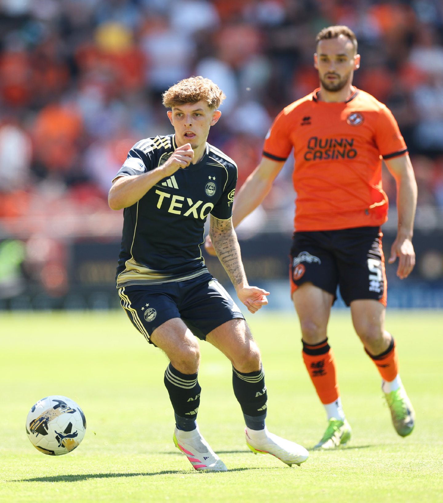 Aberdeen's Leighton Clarkson in action against Dundee United in the Premiership at Tannadice.