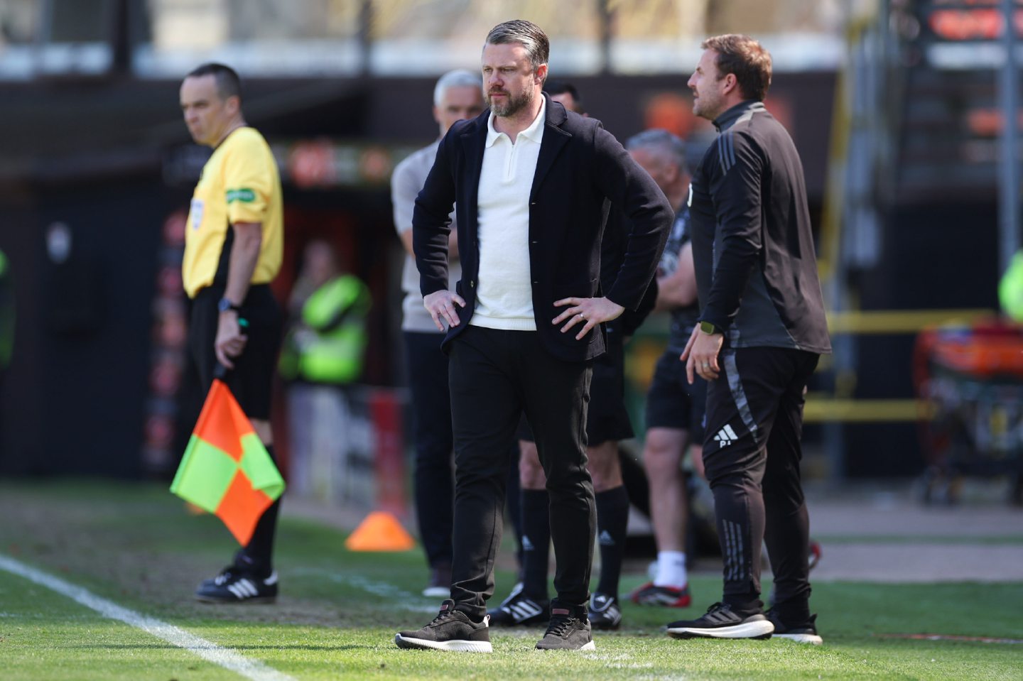 Aberdeen manager Jimmy Thelin during the 2-1 loss at Dundee United.