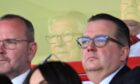 Former Manchester United and Aberdeen manager Sir Alex Ferguson spotted during the William Hill Championship Play-Off Final Second Leg match between Airdrieonians and Cove Rangers at the Albert Bartlett Stadium, on May 17, 2025. Image: SNS.