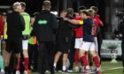 An altercation between Livingston fans and the Ross County coaching staff.