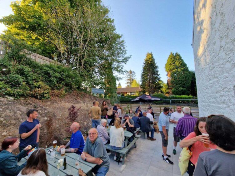 The Beer garden in the Taynuilt Inn