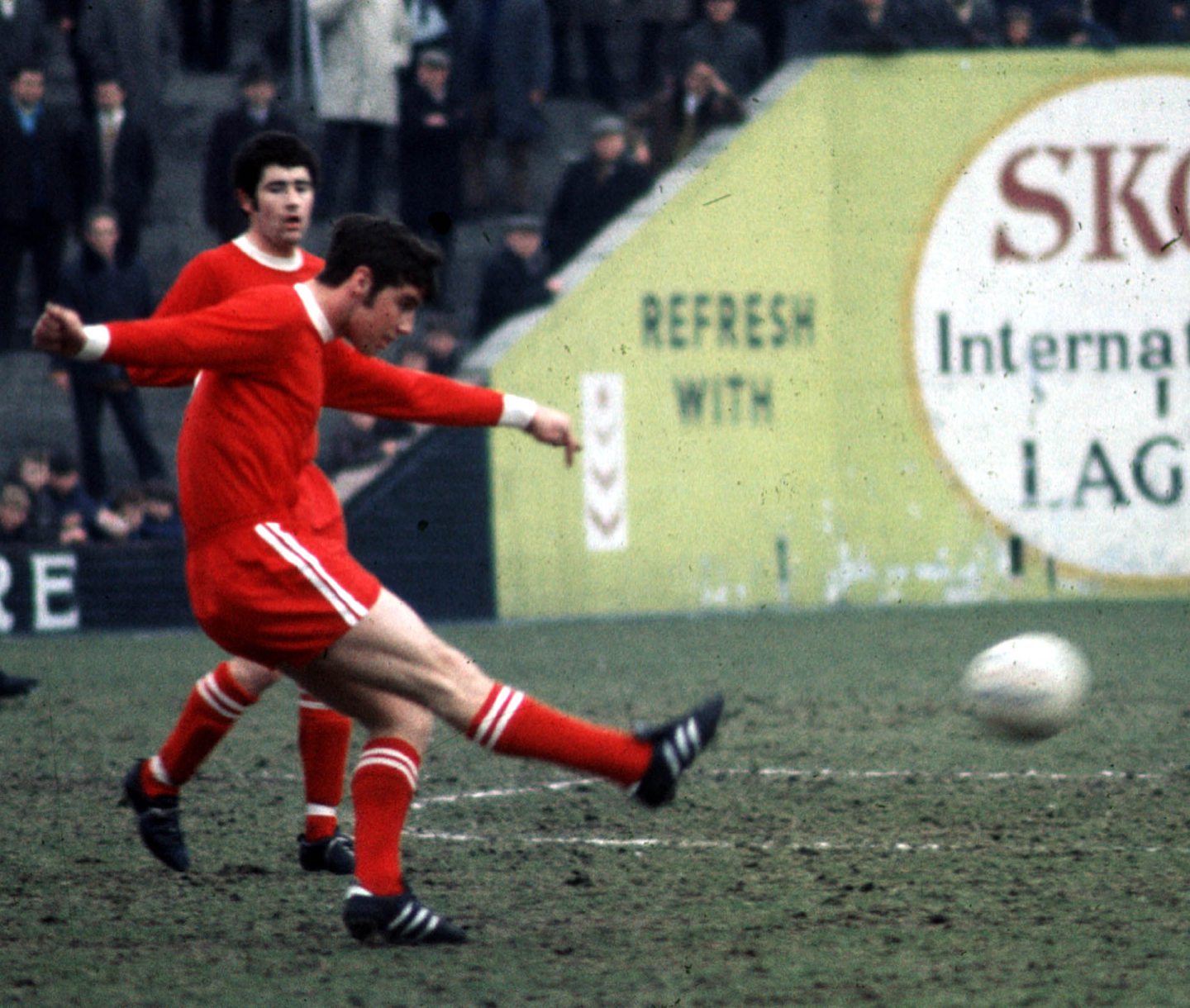 Legendary captain Martin Buchan in action for Aberdeen. 