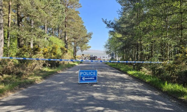 An road is closed in both direction following a collision on the B9006 Inverness to Croy road, near Culloden Battlefield. Image: DC Thomson