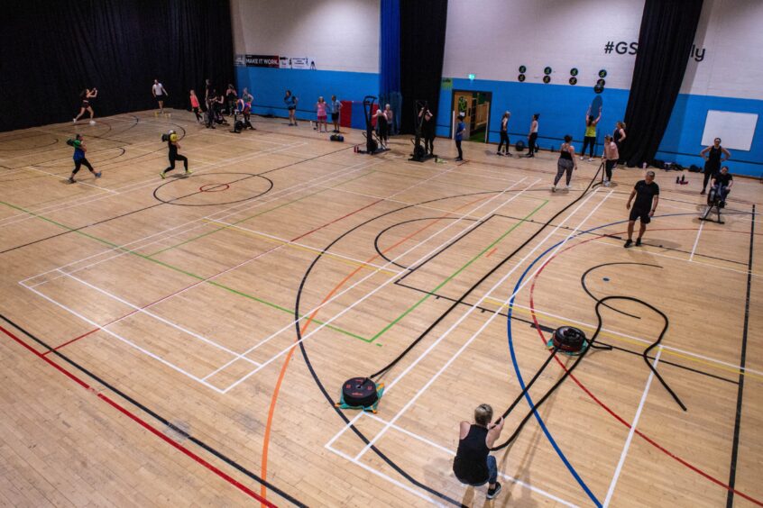 A Hyrox fitness class at Garioch Sports Centre. Image: Darrell Benns/DC Thomson.
