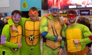 Some darts fans enjoying their night at P&J Live. Image: Darrell Benns/DC Thomson.