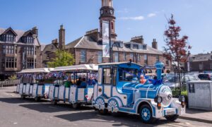 The Stoney Express makes its way through Stonehaven. Image: Darrell Benns/DC Thomson
