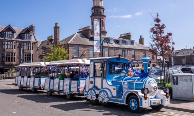 The Stoney Express makes its way through Stonehaven. Image: Darrell Benns/DC Thomson