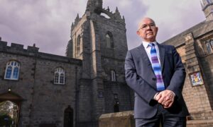 Aberdeen University Principal George Boyne outside one of the uni's buildings