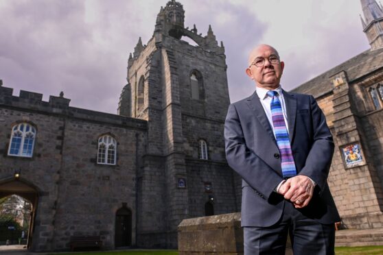 Aberdeen University Principal George Boyne outside one of the uni's buildings