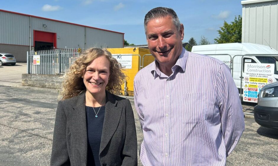 Derek Ritchie and Kim Curson after today's meeting. Image: Isaac Buchan/DC Thomson
