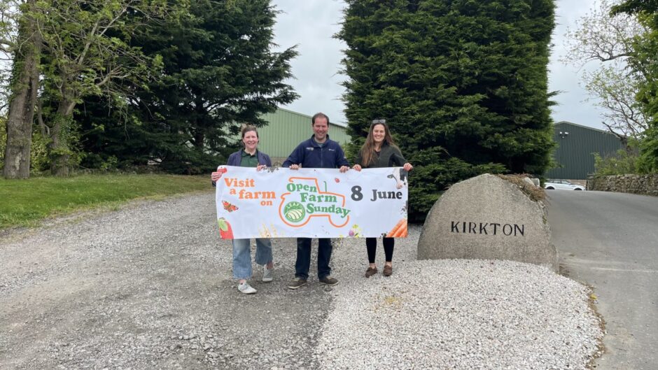 Elaine, Scott and Lois Campbell at Kirkton Farm