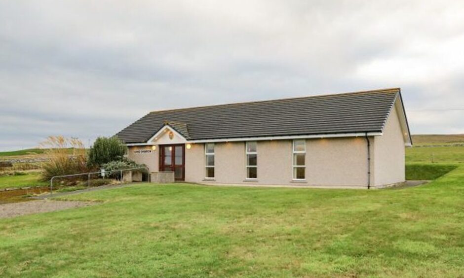 Evie church exterior. 