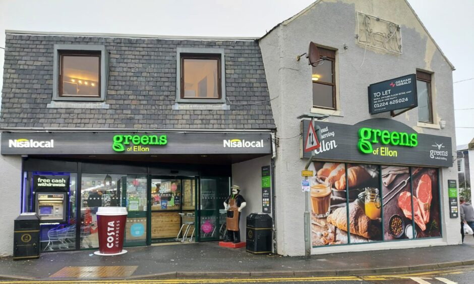 Greens convenience store in Ellon. Image: Nicola McNeil 