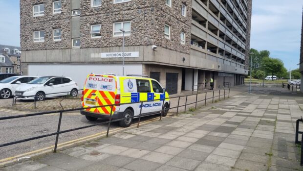 Police at Hutcheon Court.