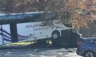 The bus veered off road. Image: Supplied