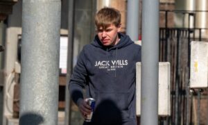 Joe Davidson arrives at Peterhead Sheriff Court. Image: DC Thomson