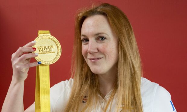 Elizabeth Brown at home in Moray. The skeleton bobsledder won gold at the Winter Invictus Games in Canada in February. Image: Jason Hedges/DC Thomson