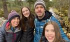 Jacqui Laidlaw with her late husband, David, and their daughters Sophie and Jessica