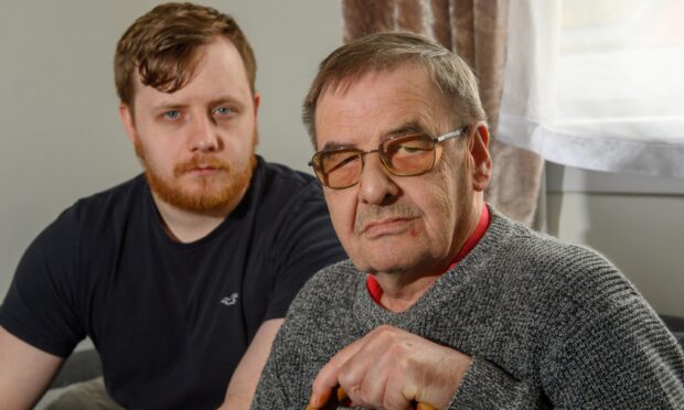 Mark Sweeney and his dad Michael, who are Trapped by Raac. Image: Kenny Elrick/DC Thomson