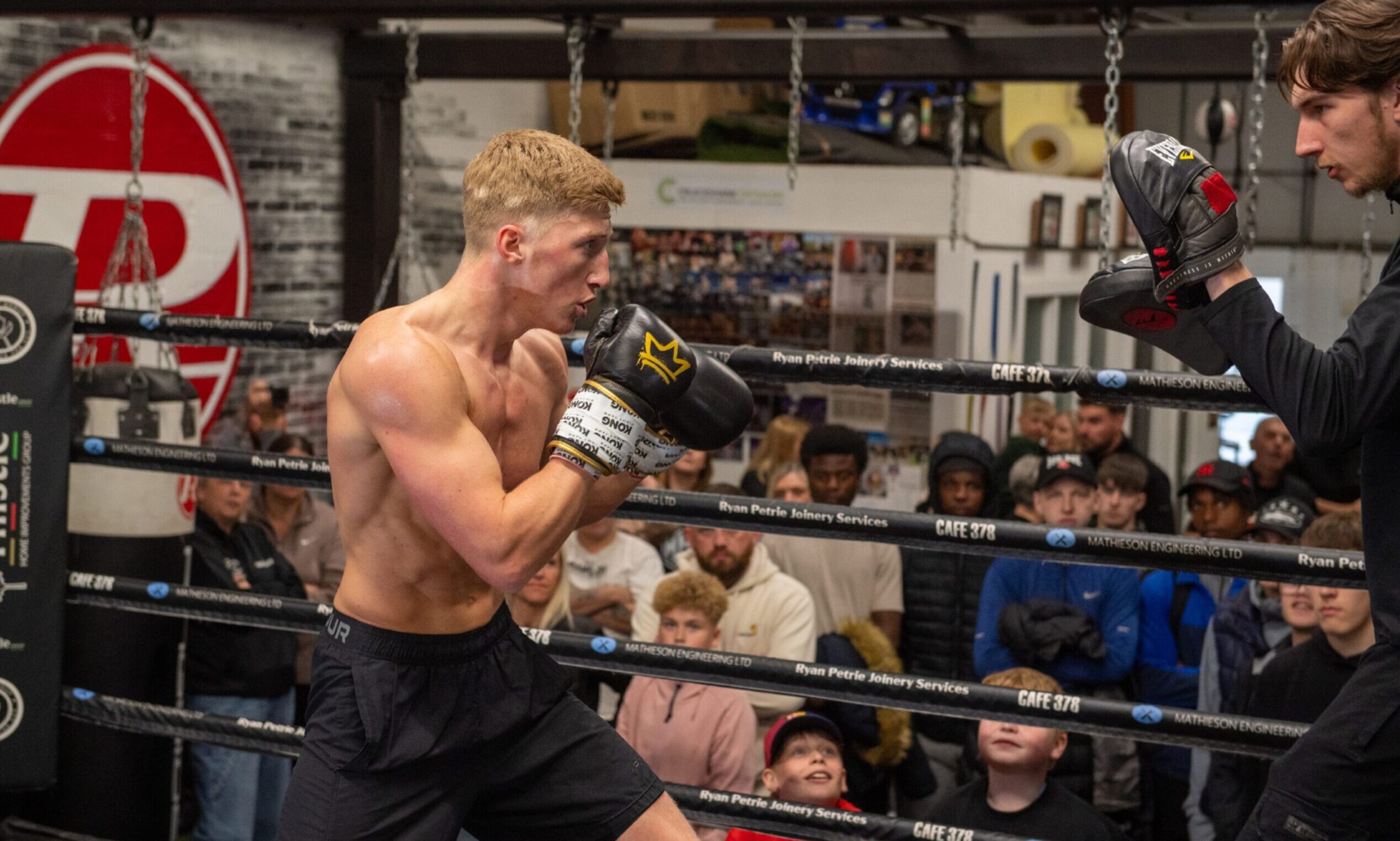 Aberdeen boxer Gregor McPherson training BodBox Gym ahead of his fight at the Beach Ballroom. Image by Kami Thomson/DC Thomson