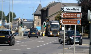 Traffic on the A96 in the centre of Nairn.