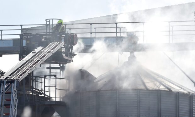 Crews extinguishing fire in Invergordon