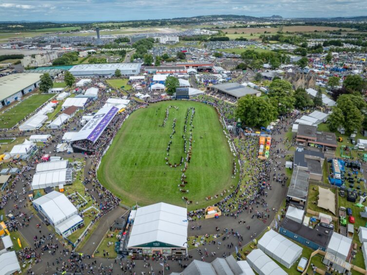 Aerial view of the Royal Highland Showground in Edinburgh.