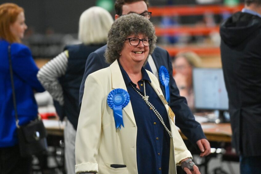 Aberdeenshire Council leader Gillian Owen at the 2022 local election count. Image: Scott Baxter/DC Thomson