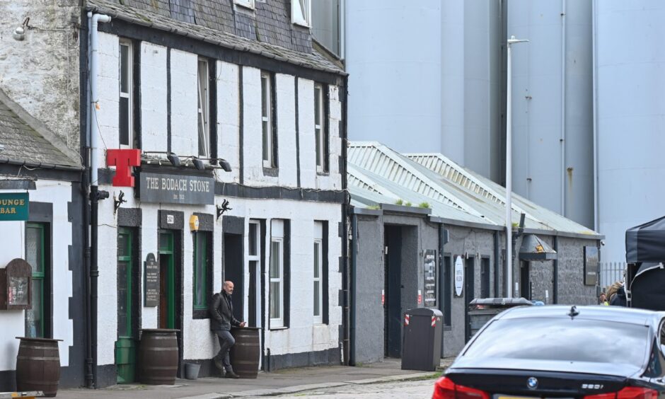 The Fittie Bar in Aberdeen was transformed into The Bodach Stone for BBC drama Granite Harbour. Image: Scott Baxter