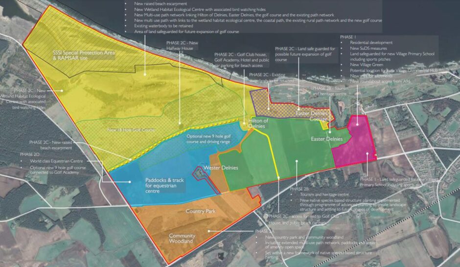 Map showing Delnies masterplan. 