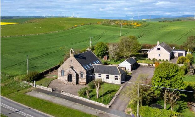 The historic converted church in Kinneff has been listed with Savills. Image: Savills