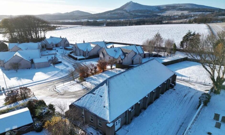 The village hall is no stranger to a bit of snowfall.