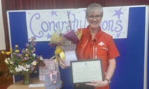 Shona was delighted with her presentation. Image. Supplied.