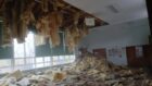 The hall ceiling and roof collapsed at Slains School. Image: Aberdeenshire Council