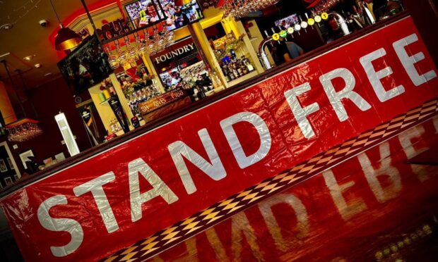 The Foundry is decorated with even more Dons colours than usual. Image: Foundry.