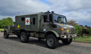 The Belgian military arrived at Kinloss Barracks earlier this month. Image: David Hendry.