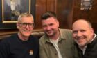 Louis Theroux pictured alongside Ryan Crighton and Moray Barber, right. Image: Supplied.