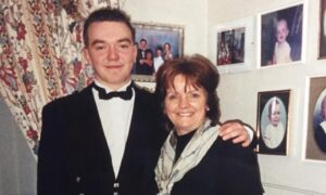 Darren Sutherland with his mum, Lorraine. Darren will walk 18 miles in support of Clan Cancer Support, which helped his mum when she was diagnosed with cancer in 2005. Image: Clan Cancer