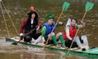 2010: This Peter Pan-inspired craft was crewed by, from left, Phillip Glover as Captain Hook, Darren Mackie as Peter Pan and Chris Billimore as Tinkerbell. They were the winning raft team that year