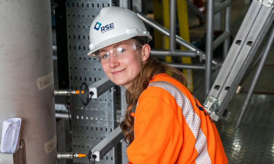 Katie Munro, an apprentice electrician at Ross-shire Engineering, which has picked up a King's Award for Enterprise. Image: RSE