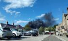 LArge plume of smoke rising from Ballater fire.