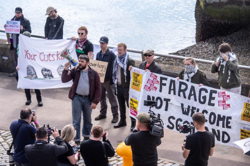 Nigel Farage protest aberdeen