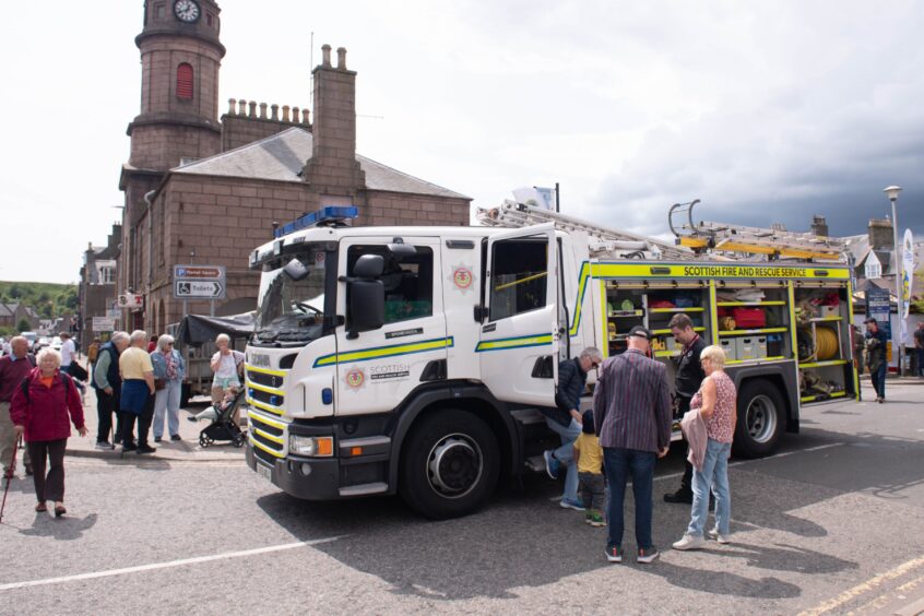 A fire engine at the Feein' Market in Stonehaven.