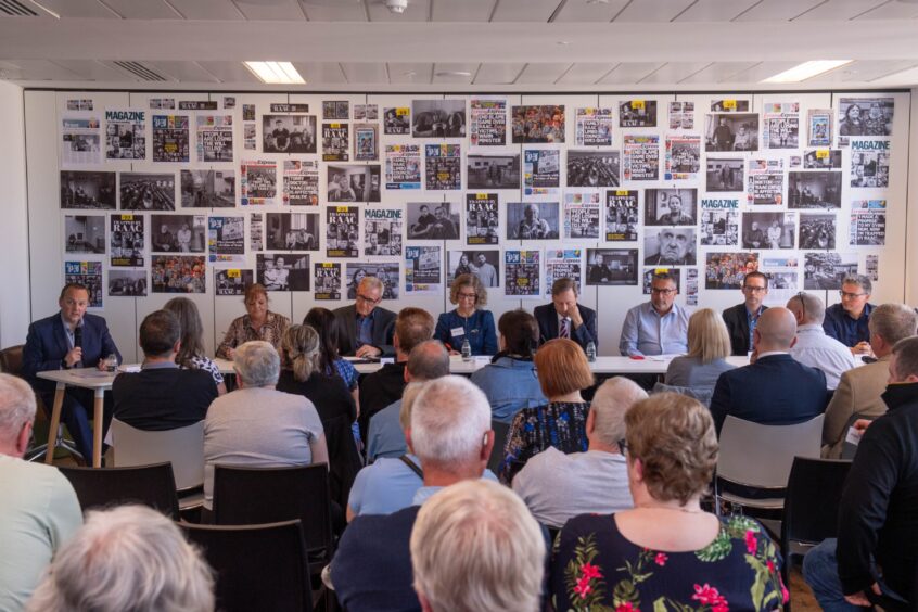 Torry Raac debate in Aberdeen: panel and room full of audience members