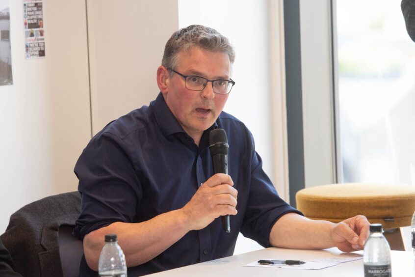 Dr Adrian Crofton of Torry Medical Practice at The P&J's Trapped by Raac debate. Image: Darrell Benns/DC Thomson
