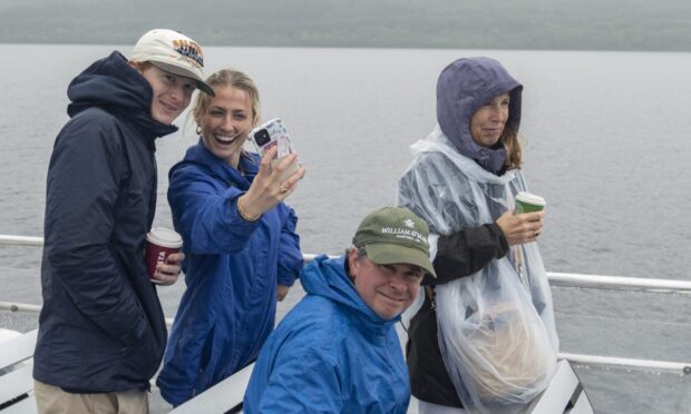 Tourists on Loch Ness cruise.