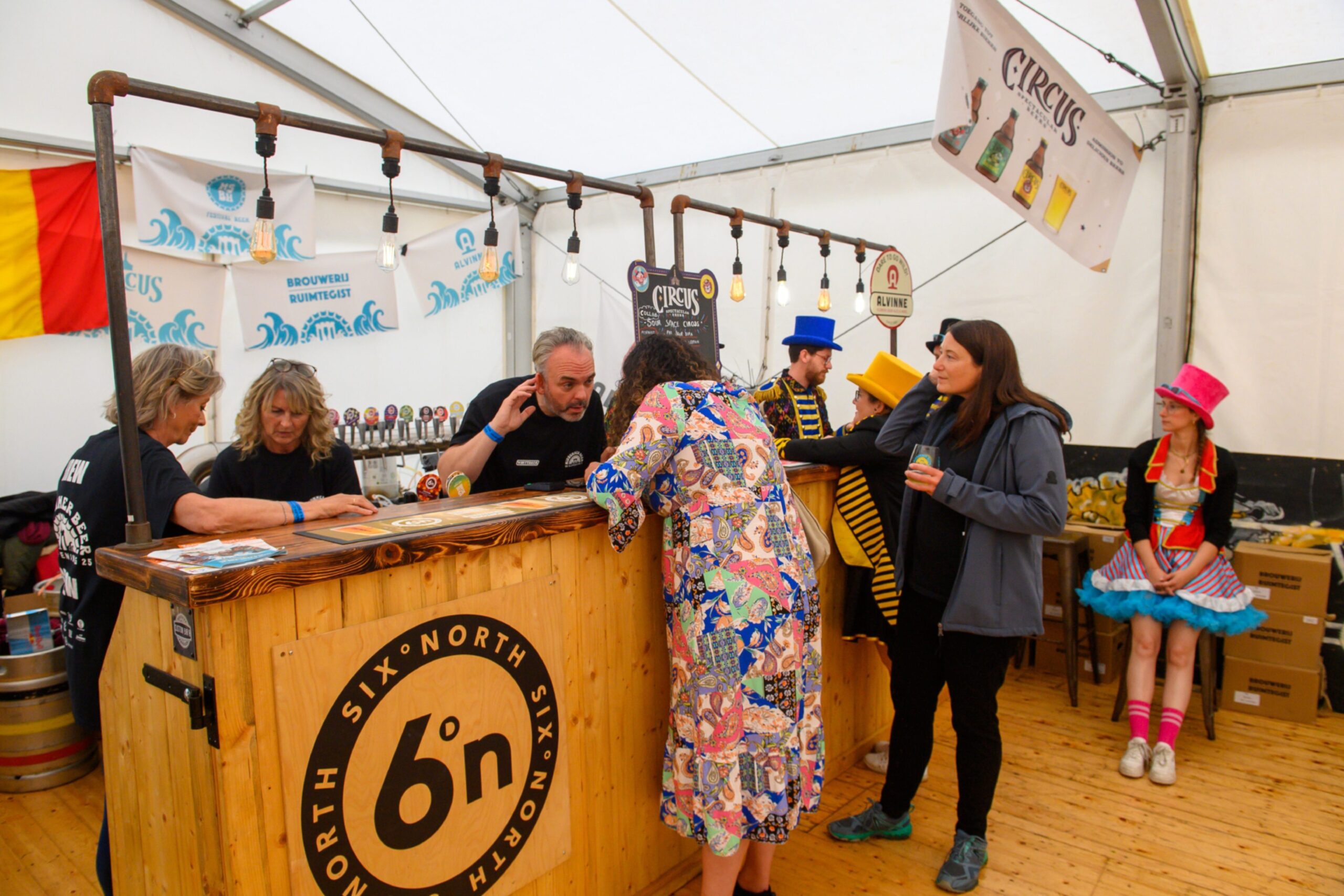A bar with Six Degrees North branding